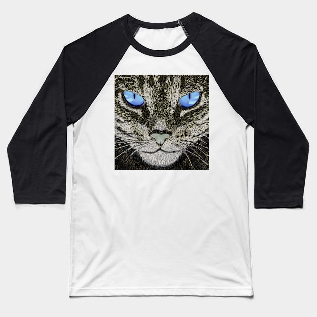 Blue eyed cat Baseball T-Shirt by gldomenech